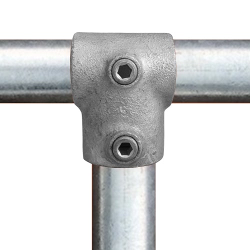 Rohrverbinder - Innenseitig drehbares T-Stück 48,3 mm Typ 5 Temperguss